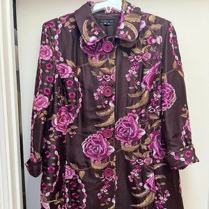 Beautiful floral embroidered silk coat